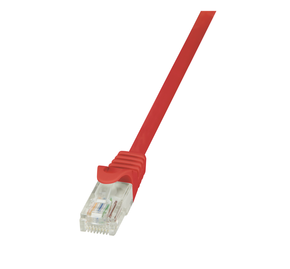 LogiLink Patchcord U/UTP czerwony kat.5e PVC  0,25m