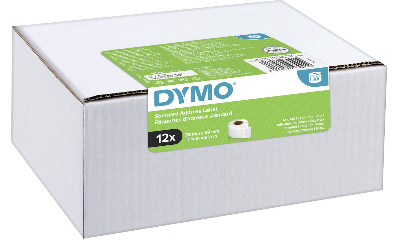 DYMO Standardowa etykieta adresowa - 89 x 28 mm, biała - VALUE PACK 12 szt.