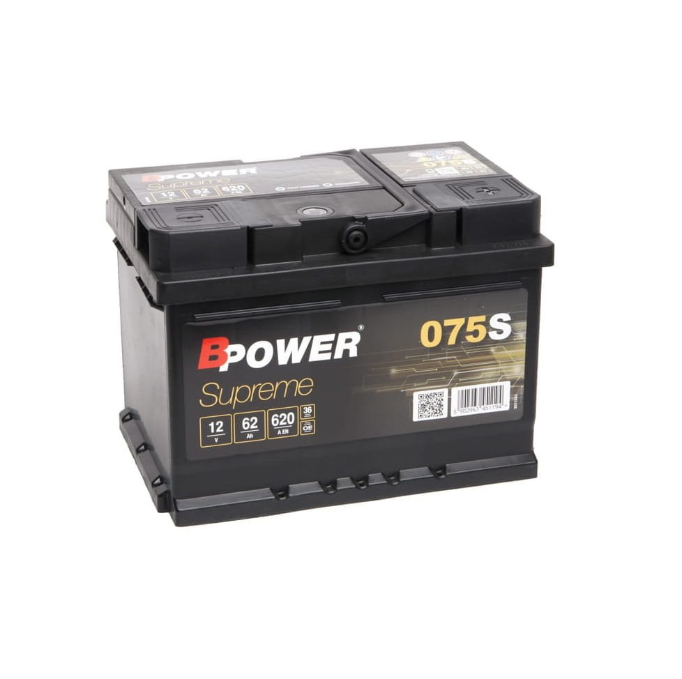 BPOWER SUPREME SMF 075S 12 V 62Ah 620A