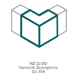 AKS Zielonka Narożnik zewnętrzny NZ 11/20 biały