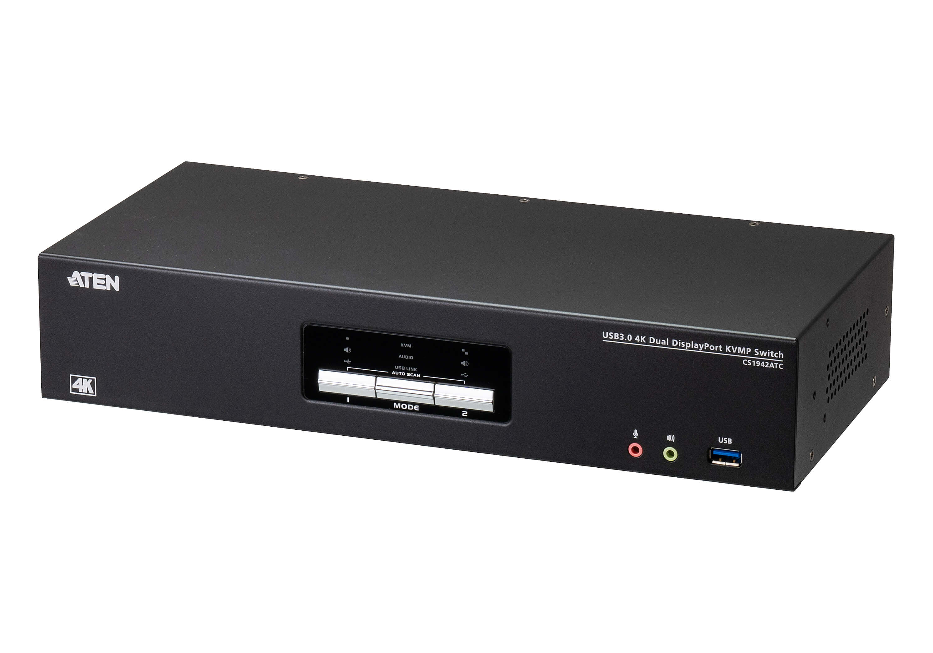 Aten Biurkowy przełącznik KVMP  DisplayPort Dual Display z 2 portami USB 3.0 i rozdzielczością 4K dla ATC kontroli ruchu lotniczego