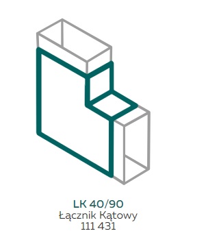 AKS Zielonka Łącznik kątowy LK 40/90 biały