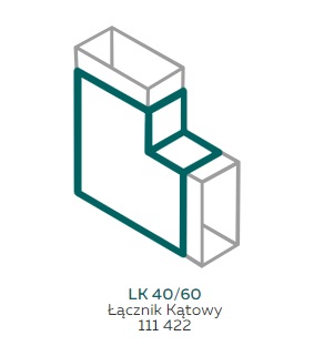 AKS Zielonka Łącznik kątowy LK 40/60 biały