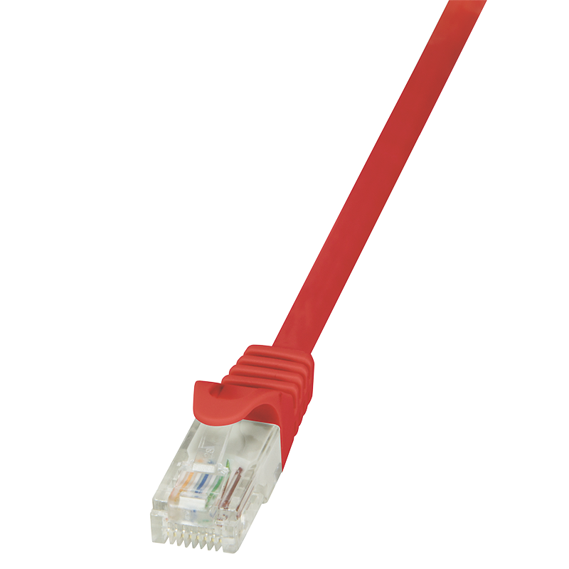 LogiLink Patchcord U/UTP czerwony kat.5e PVC  0,5m.