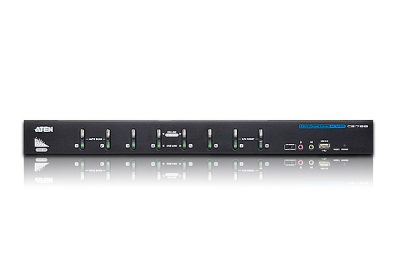 Aten Rackowy przełącznik KVM  8 port USB DVI Audi Dual Link