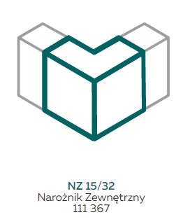 AKS Zielonka Narożnik zewnętrzny NZ 15/32 biały