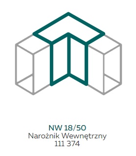 AKS Zielonka Narożnik wewnętrzny NW 18/50 biały