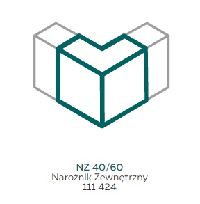 AKS Zielonka Narożnik zewnętrzny NZ 40/60 biały