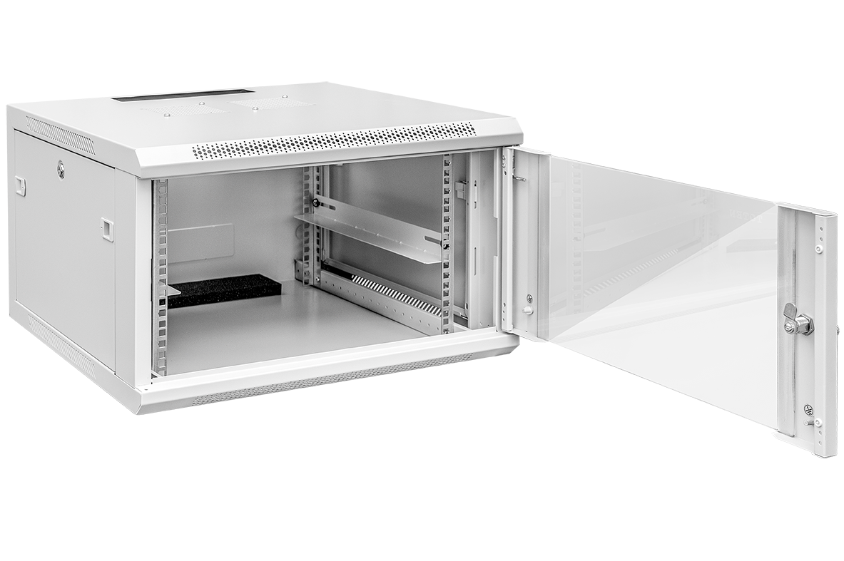 TOTEN Szafa wisząca rack 19” W2 4U 600/450mm; szara (drzwi przeszklone)