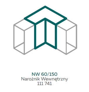 AKS Zielonka Narożnik wewnętrzny NW 60/150 biały