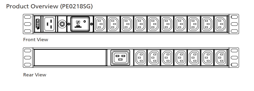 Aten listwa PDU 16A dwustronna 19" 1U 17 x C13. 1x C19 z ochroną przeciwprzepięciową