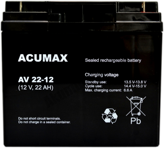 ACUMAX Akumulator 12V AV 22Ah żywotność: 6-9 lat